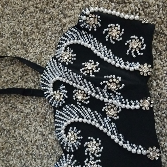 NWOT Y2K Express jeweled bustier - Picture 3 of 9